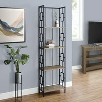 Polica za knjige - 62 h espresso black metal etagere