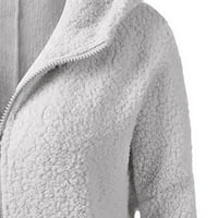 Zimska rasprodaja Ženski džemper s kapuljačom zimski topli vuneni kaput s patentnim zatvaračem gornja odjeća dugih rukava