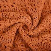 Jednobojne široke bluze s izrezom u obliku slova U i dugim rukavima, Ženske majice, odjeća na rasprodaji $ 5 . Narančasta veličina