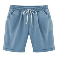 Modne kratke bermudske hlače za Žene, Ležerne široke kratke hlače s džepovima, ljetne kratke hlače za plažu do koljena