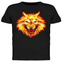 Muška majica s agresivnim vatrenim vukom - slika iz AUD-a, muški AUD-Plus Size