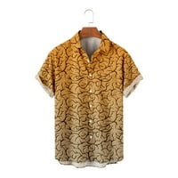 Muške smiješne majice za kuglanje s 3-inčnim ispisom mozga havajske majice kratkih rukava velike i visoke pravilnog kroja majice