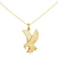 Amulet orla od žutog karatnog zlata s kabelskim lancem