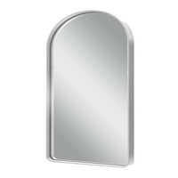Neusype 38 x26 Moderni lučni aluminijski okvir zid montirano viseće zrcalo, srebro