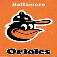 Baltimore Orioles - zidni poster s retro logotipom, 14.725 22.375