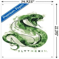 Čarobni svijet: Hari Potter - ilustrirani plakat s Slizerinovim logotipom na zidu s gumbima, 14.725 22.375