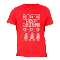 Odjeća _ mijaukanje božićne mačke ružna Božićna košulja vilenjak Santa Muškarci Žene majica crvena