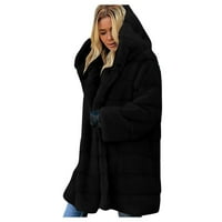 Ženski kaputi, široka ležerna Vanjska odjeća u boji, Modni topli kaput dugih rukava, novi modni kaput u crnoj boji, raspon-6 inča