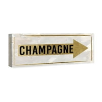 Avenue Runway Avenue Pijeva i alkoholna pića Zidna umjetnička platna ispisuje šampanjac 'Na ovaj put za šampanjac' - zlato, crno
