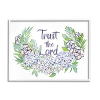 _ Vjeruje Gospodinu duhovni citat Botanički obrub iz hortenzija 11, dizajn Jivei li