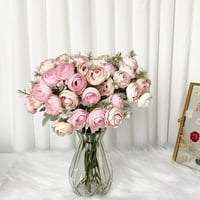 Glave buketa Guerich umjetni pupoljak božur bobica svila, plastični realistični cvjetovi ruže za uređenje doma svadbene zabave