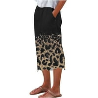 Ženske Kapri veličine plus veličine s džepovima, modne ženske Ležerne rastezljive široke hlače, ravne hlače širokih nogavica