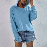 Džemper s niskim ramenima Francuska majica s kapuljačom plus ženske obične Ležerne Raglan majice s dugim rukavima Bluza gornji dio