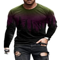Ležerna majica s grafičkim printom za muškarce, jesenske zabavne majice dugih rukava, osnovni vrhovi
