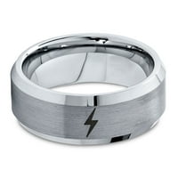 Volfram flash Thunder Zip Ring za muškarce i žene udobno pristajanje siva Stepenasta zakošena RUB mat polirana