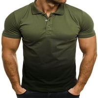 Polo majice, muške poslovne radne Majice, Majice u boji gradijenta, ležerna majica kratkih rukava s gumbima, ljetna osnovna bluza