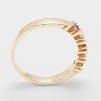 Ženski prsten vječnosti od 18k britanskog ružičastog zlata s prirodnim ružičastim turmalinom i dijamantom - opcije veličine-veličine
