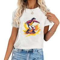 Crtani Skate Vintage skateboard Elegantna ženska majica s uzorkom majica kratkih rukava s jedinstvenim printom-ljetni vrhovi za žene