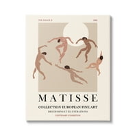 Stupell Industries Matisse Tekst plesa ljudi Neutralni tonovi Flyer Canvas Wall Art, 48, Dizajn Ros Ruseva