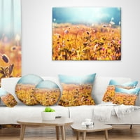 Ljetno polje DesignArt s prekrasnim cvijećem - jastuk za cvjetni bacanje - 16x16