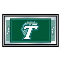 Zaštitni znak NCAA 15 26 3 4 drveni logo i maskota uokvireno ogledalo, Sveučilište Tulane