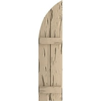 Ekena Millwork 11 W 44 h Timbertane Pecky Cypress Two Board pridružio se ploča-n-batten w Quarter Round Arch Top FAU PATTERS