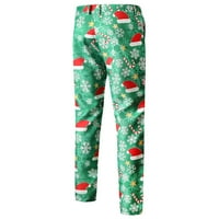 Modne muške hlače svečane Ležerne hlače uklopljene hlače s božićnim printom
