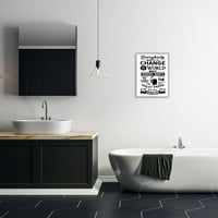Stupell Industries Budi promjena smiješnog toaletnog papira Vintage SOBOROM Grafička umjetnost siva uokvirena umjetnička umjetnost