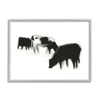 Stupell Industries Modern Farm krava silueta Grafička umjetnost siva uokvirena umjetnička tiskana zidna umjetnost, dizajn Ethana