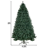 Goplus Clear Prelit vodio je zeleno puni PVC zglobovi umjetno božićno drvce, sa stajalicom 8 '