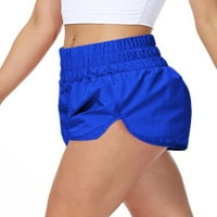 Ženske elastične kratke hlače visokog struka, široke hlače, kratke hlače s pojasom, ljetne brze suhe kratke hlače za trčanje, jogu,