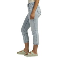 Silver Jeans Co. Ženski Elyse Mid Rise Capri, veličine struka 24-34