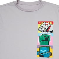 Minecraft Boys Dugi rukav i majica s kratkim rukavima, 2-komad, veličine 4-18