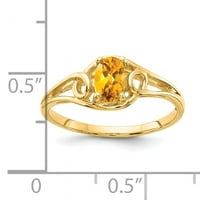 Prsten od žutog zlata od 7 karata s ovalnim citrinom