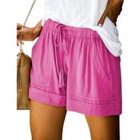 Bermudske kratke hlače za žene Plus Size kratke hlače Vintage jednobojne casual boho kratke hlače široke rastezljive džepne kratke