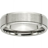 Prsten od nehrđajućeg čelika s rebrastim rubom brušen i poliran