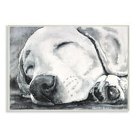Stupell Industries Sleep Dog Pet Animal Aquecolor Slikanje zidne ploče Umjetnost George Dyachenko
