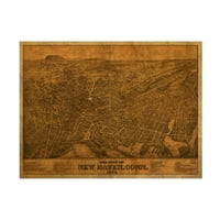 Red Atlas dizajnira 'New Haven CT 1879' Canvas Art