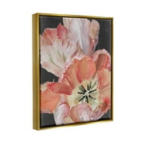 _ Ružičaste latice hibiskusa, cvjetajuće botaničko i Cvjetno Slikarstvo, umjetnički tisak u zlatnom okviru, zidna umjetnost