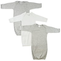 Set Pamučnih haljina s ramena za novorođenčad od 3 komada