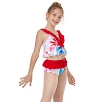 Prodaja dječjih kupaćih kostima za malu djecu, za djevojčice, s volanima i printom, dva kupaćih kostima za kupanje, kupaći kostimi