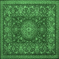 Tradicionalni unutarnji tepisi s pravokutnim medaljonom u smaragdno zelenoj boji, 8' 12'