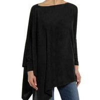 Ženski jesenski vrhovi tvorničkog dizajna proljetni stil pulover dugih rukava nepravilnog oblika jednobojna majica