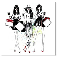 Wynwood Studio Canvas Memories - Shopping Spree moda i glam životni stil zidne umjetničke platnene canvas crni 20x20