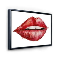 Dizajnerska umjetnost crvene ženske usne na Valentinovo Moderni uokvireni zidni otisak na platnu