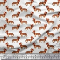 Pamučna tkanina od Batiste od tkanine Šešir i pas jazavčar za rukotvorine široke jarde
