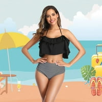 Ženski Bikini Set, Kupaći Kostimi visokog struka, kupaći kostim s flouncesom ispod, kupaći kostim