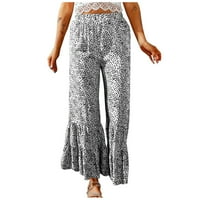 ; / Ženske plus size hlače na rasprodaji modne ženske ljetne Ležerne široke hlače visokog struka Nabrane široke hlače s printom hlače