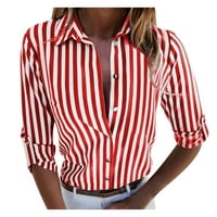 Nova majica za žene, Trendi Ležerne bluze s dugim rukavima s prugastim printom, gornji dio