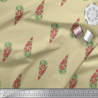 Zelena Rajonska Tkanina s cvjetnim ukrasom i paislee, tkanina s otiskom širine dvorišta